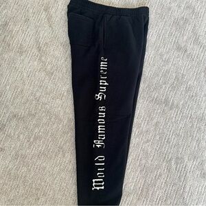 Supreme Black Sweatpants with White Script Logo